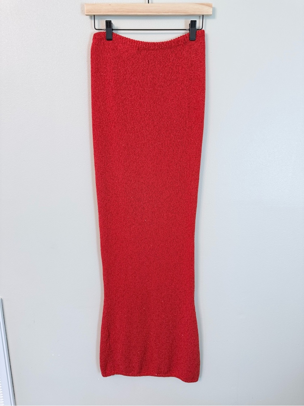 Asta Resort Carolina Skirt Rossa Sequin Red Maxi Knit Skirt Size S - Picture 5 of 8